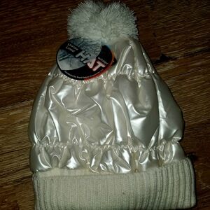 White Winter Beanie with Pom Pom